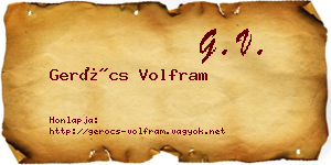 Gerócs Volfram névjegykártya